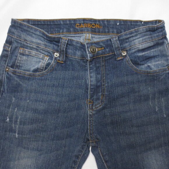 CARBON mens JEANS blue DARK DENIM distressed SLIM SIZE 28X28 - Picture 5 of 15